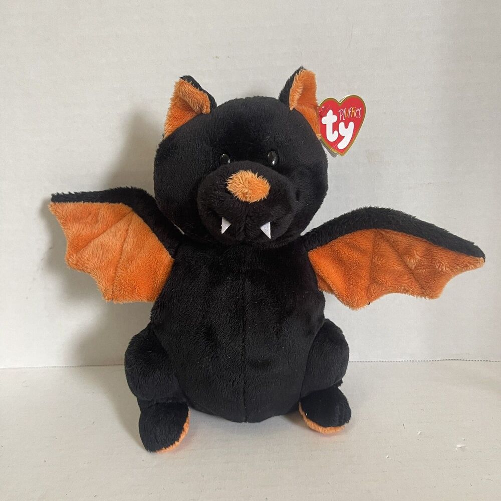 Ty Pluffies Moonstruck Black Bat Plush 8” Stuffed Animal Tylux